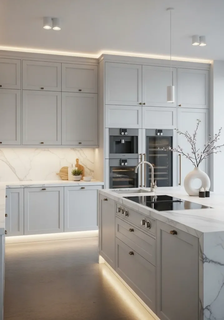 White Shaker with Integrated Appliances