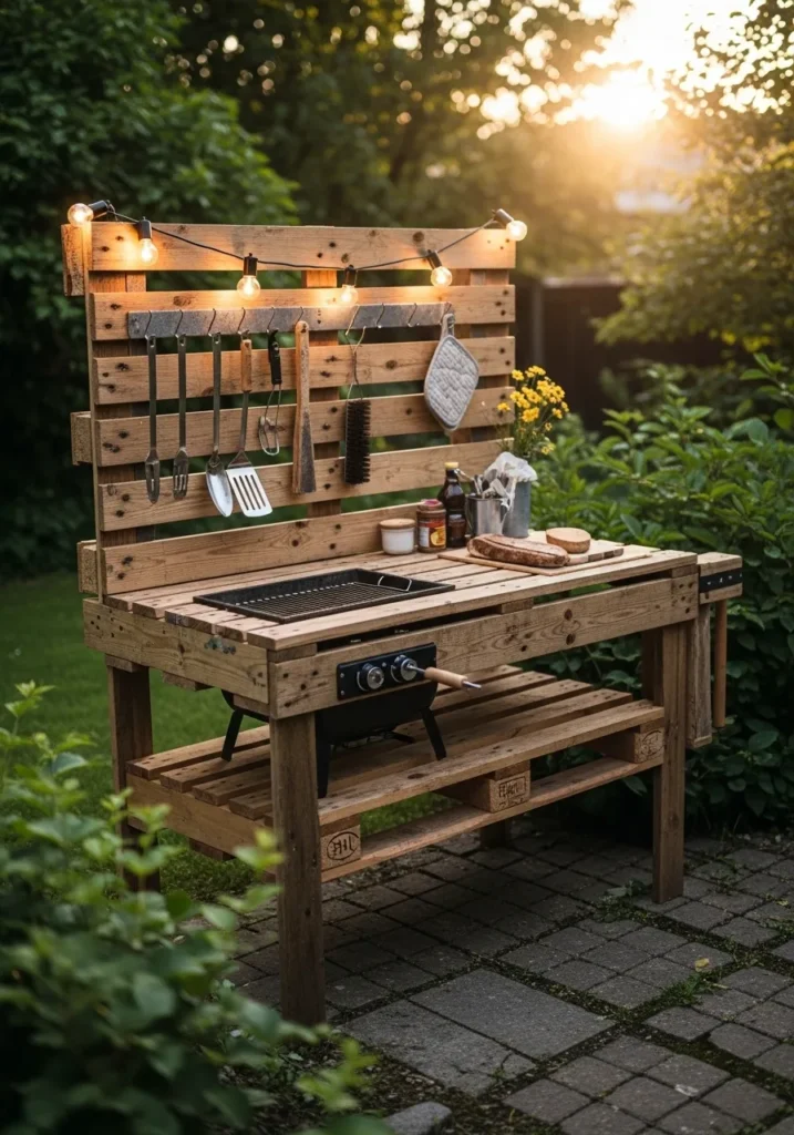 DIY Pallet Outdoor Kitchen Station