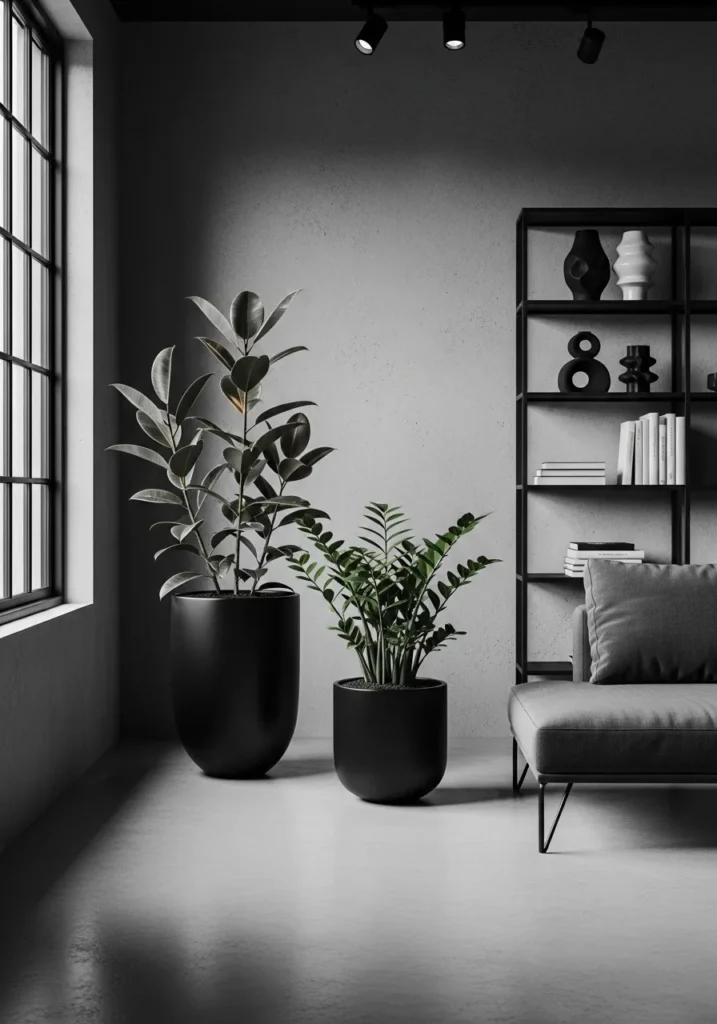 Black Planters for High-Contrast Styling