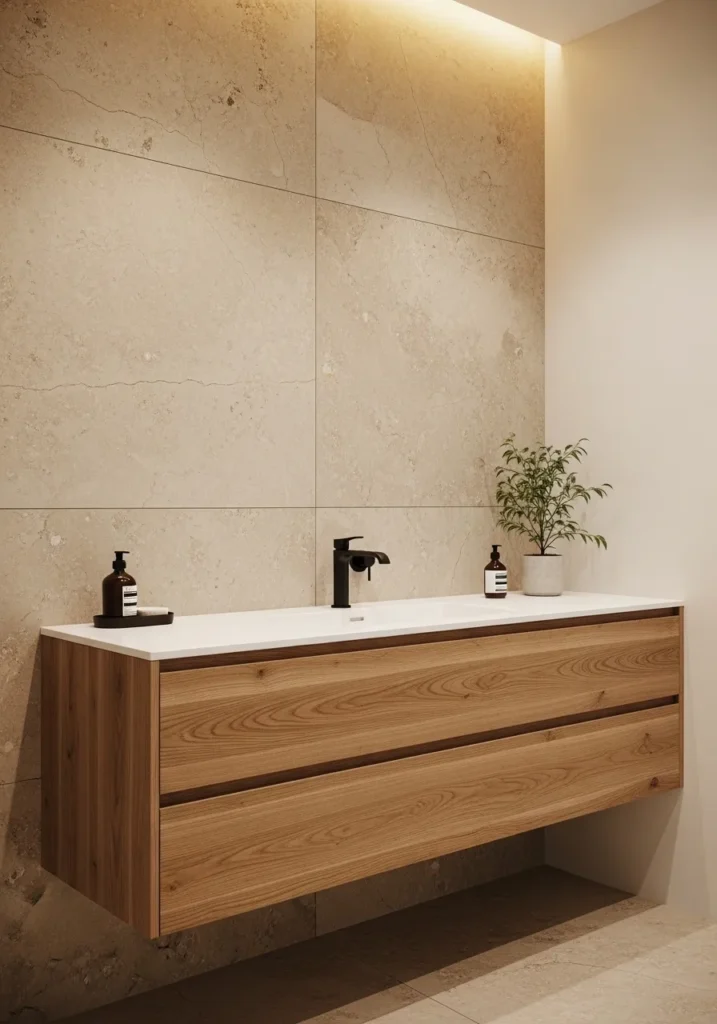 Natural Oak 36-Inch Floating Vanity ($500–$1,200)
