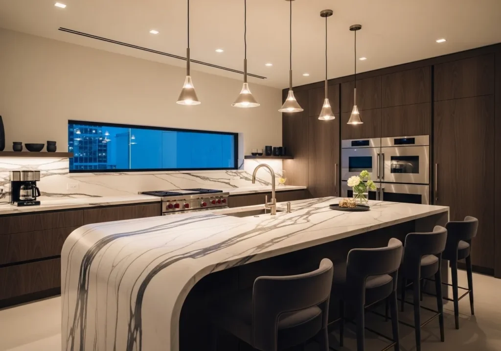 Marble Statement Curved Island