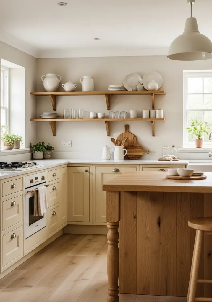 Butter Yellow and Natural Wood Harmony