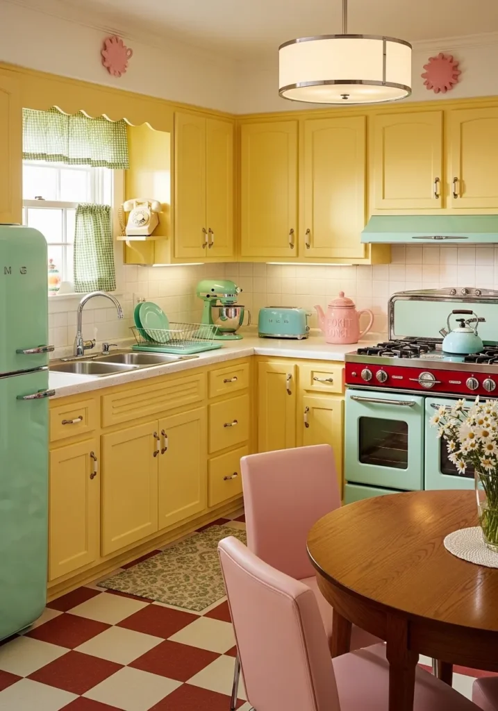 Vintage-Inspired Butter Yellow Kitchen