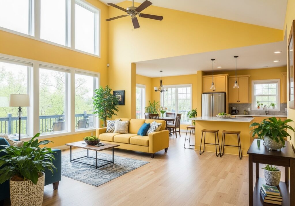 Butter Yellow Living Room & Kitchen Ideas