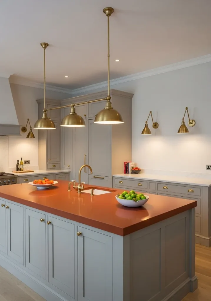 Persimmon Kitchen Island as a Statement Centerpiece