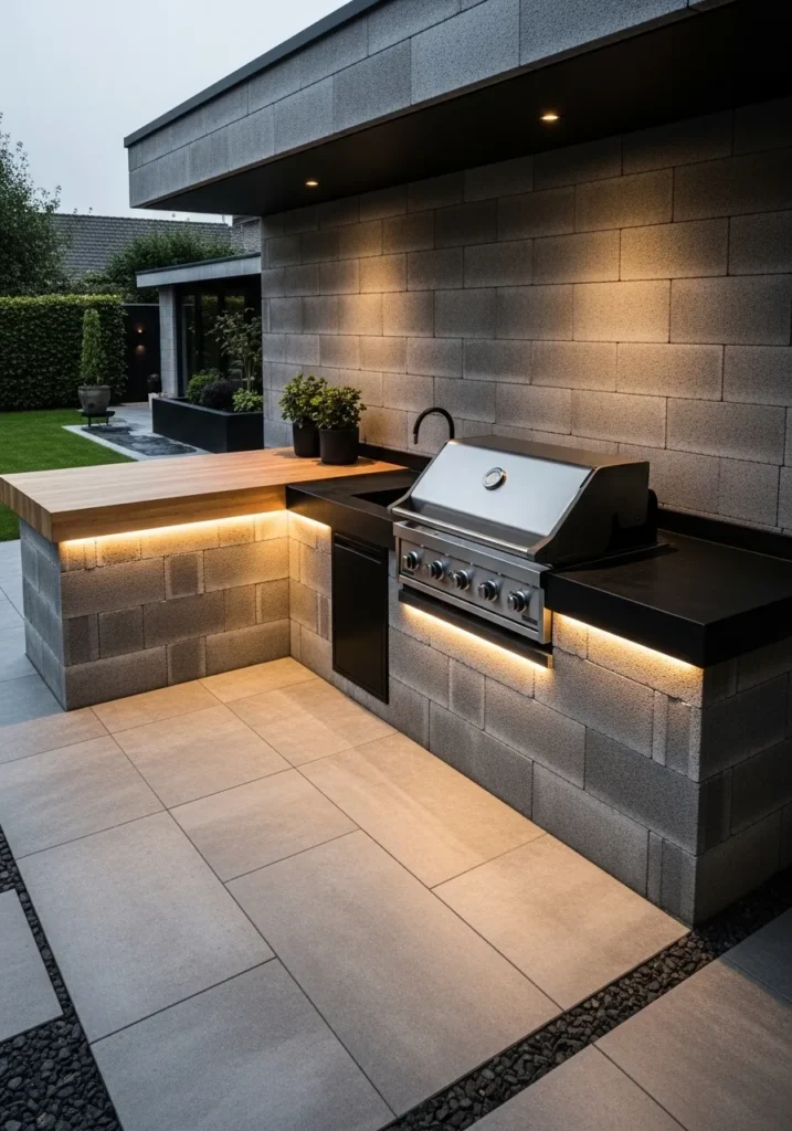Concrete Block Grill Station