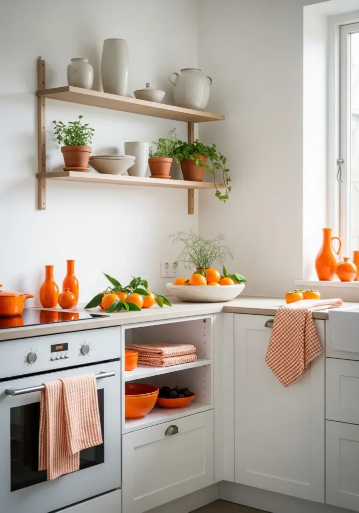 Minimal Persimmon Accents for Subtle Color Impact