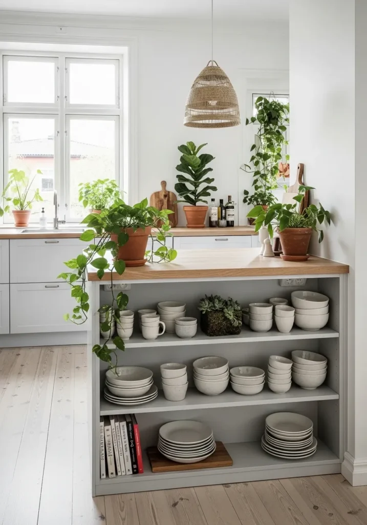 Peninsula with Open Shelving