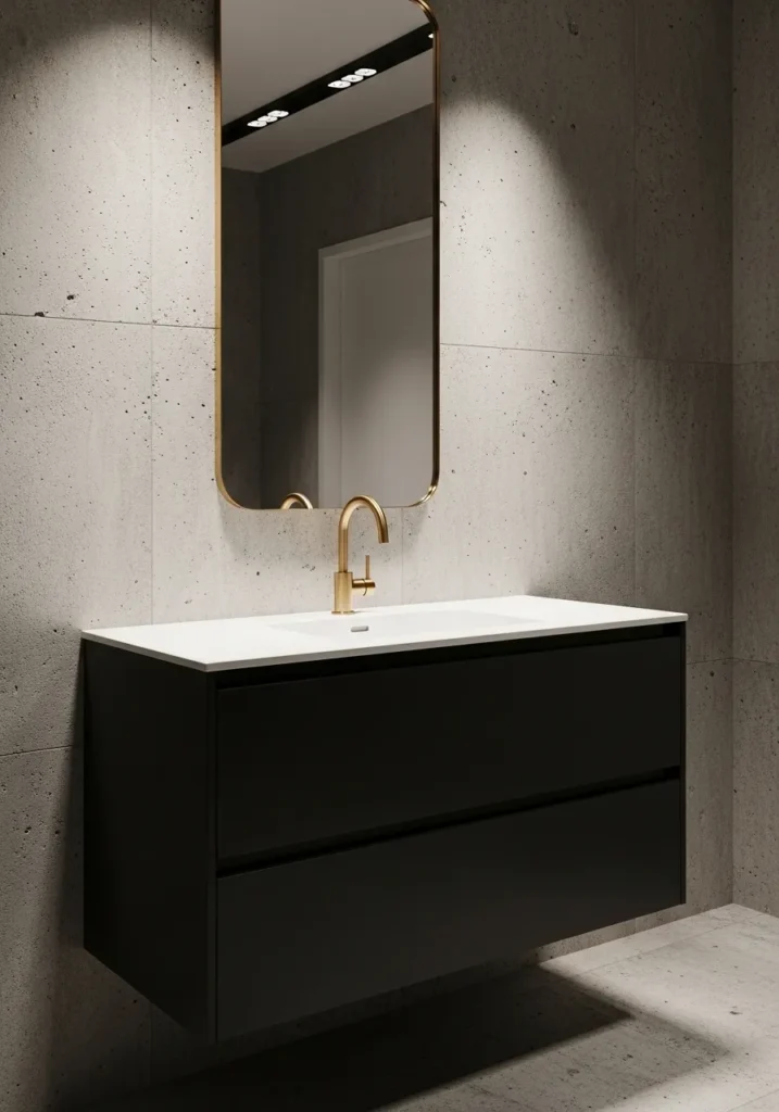 Matte Black 36-Inch Floating Vanity ($450–$1,000)