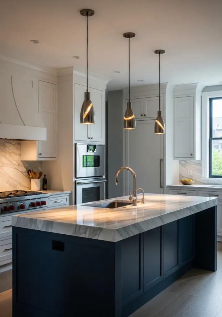 Navy Blue Island as a Statement Piece