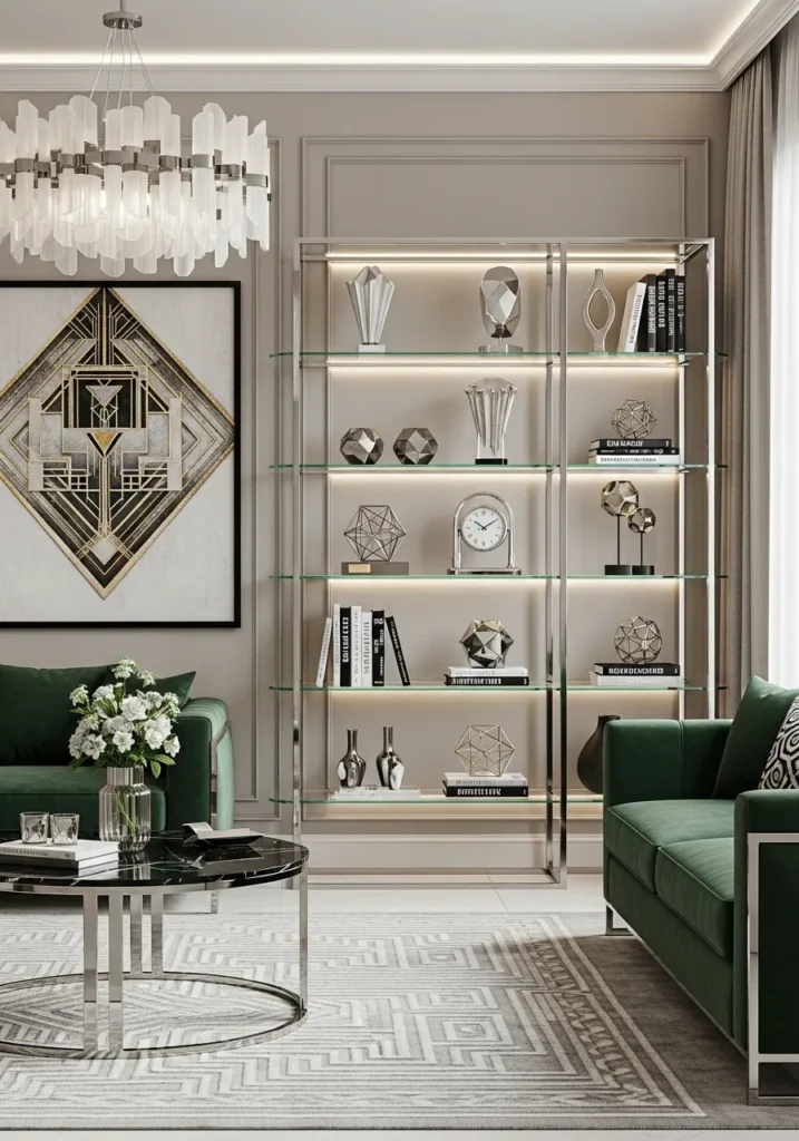 Glass and Metal Shelving Units