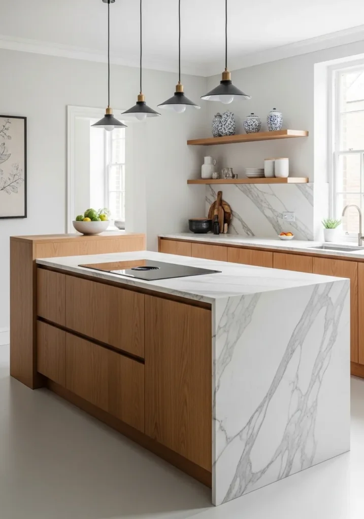Peninsula with Contrasting Countertops