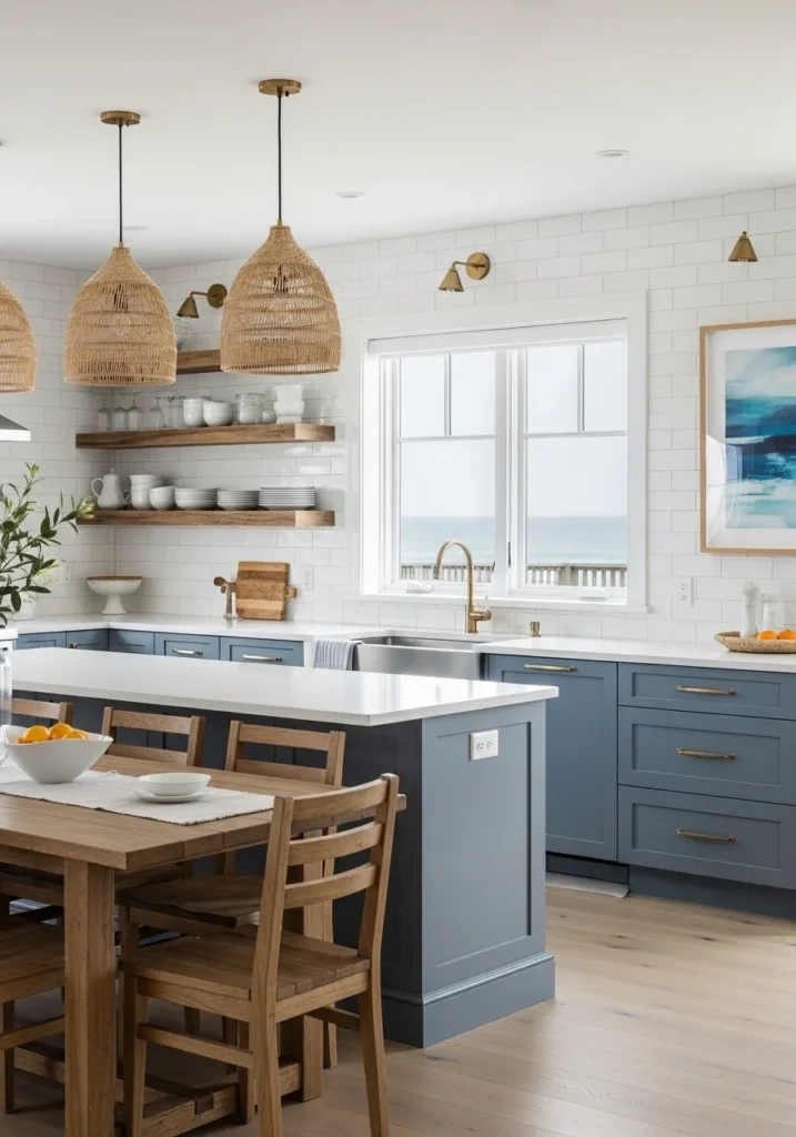 Coastal Moody Blue Kitchen