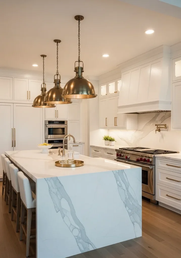 White Shaker with Gold Hardware Luxury Style