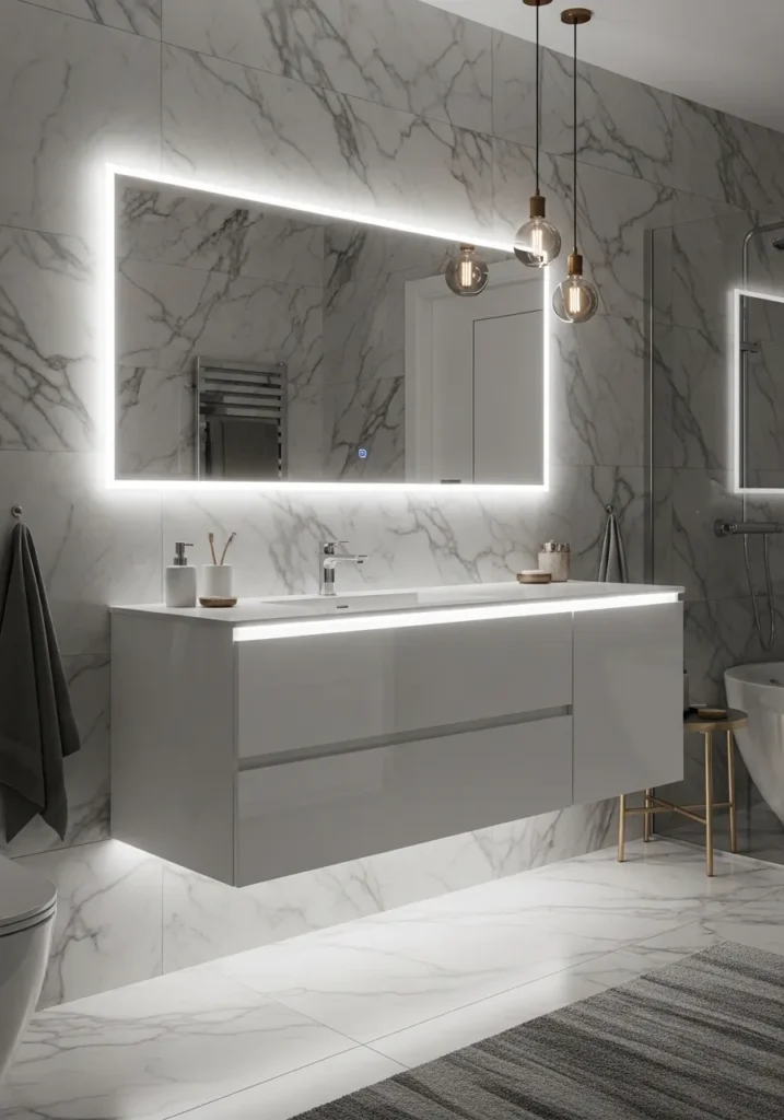 LED-Lit 48-Inch Floating Vanity ($700–$1,800)