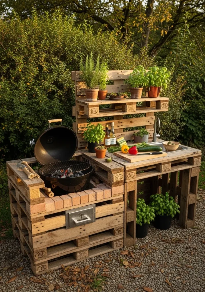 DIY Pallet Outdoor Kitchen Station