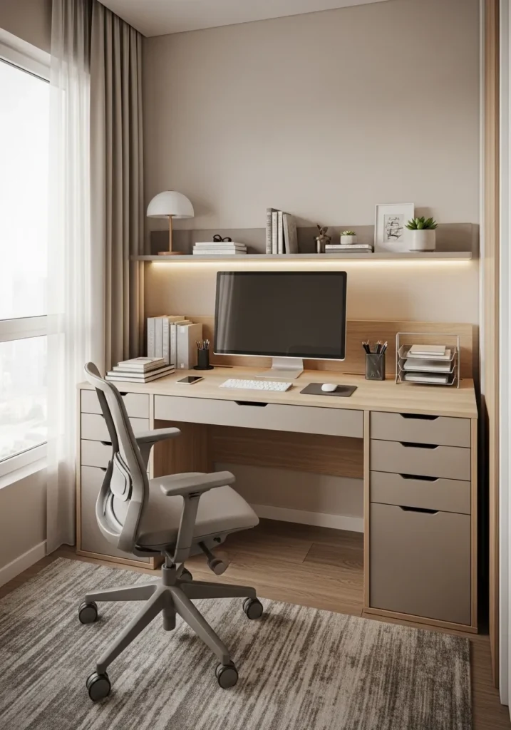 Compact Desk with Hidden Storage