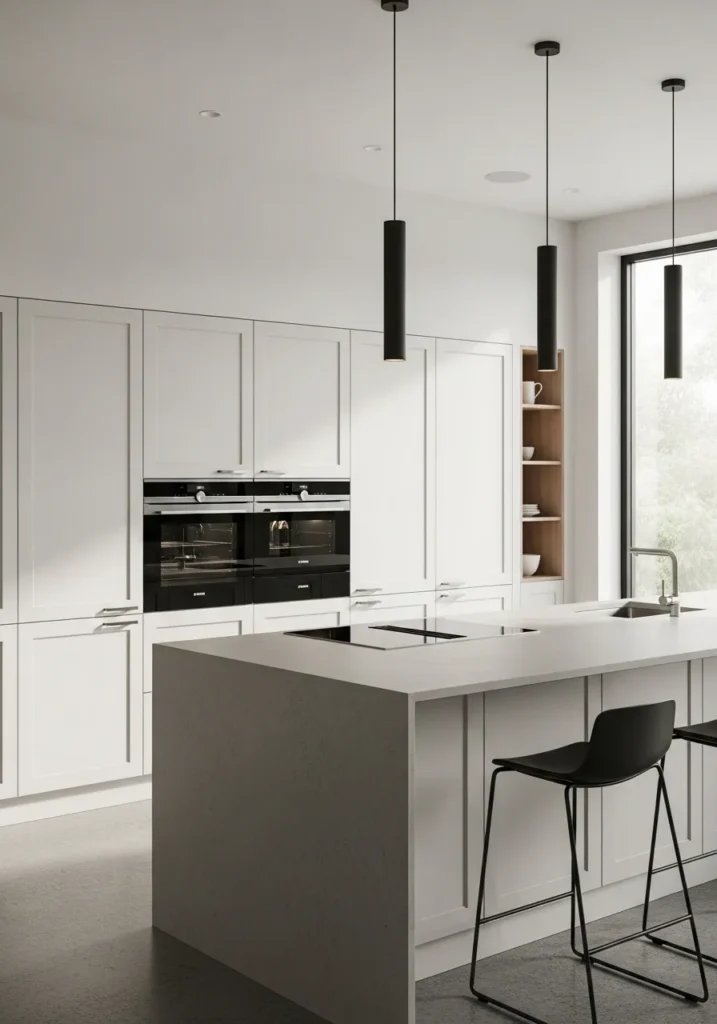 Minimal White Shaker Handleless Design