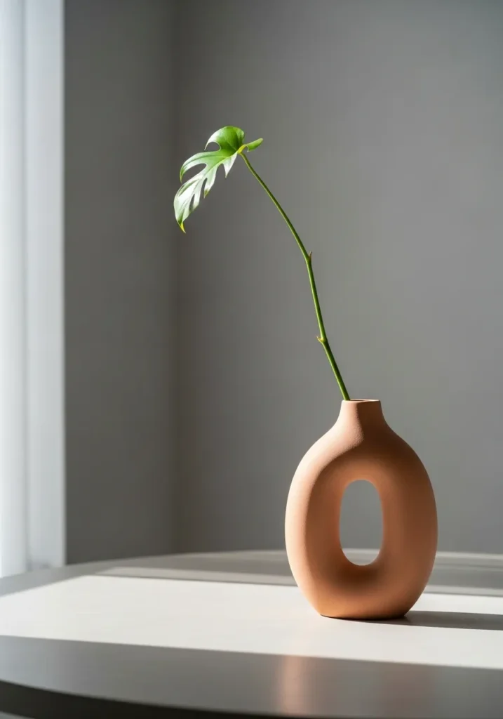  Minimalist Single Stem in Sculptural Vase