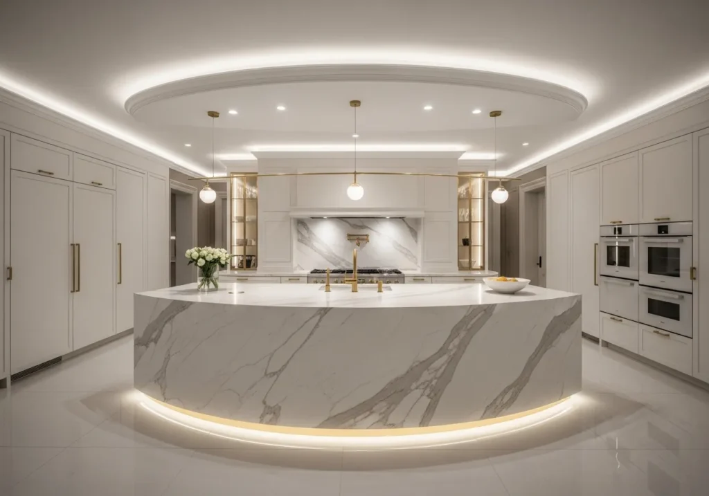 Full Sculptural Curved Island