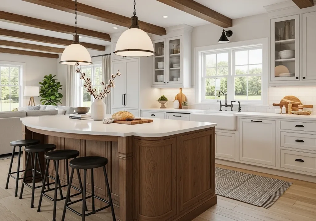 Two-Tone Curved Island