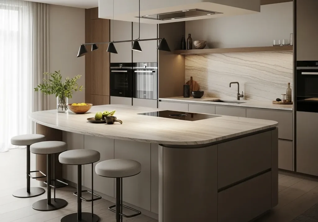 Mixed Curve and Straight Island