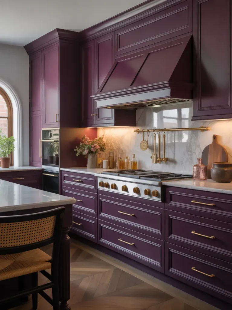 Aubergine with Brass Accents