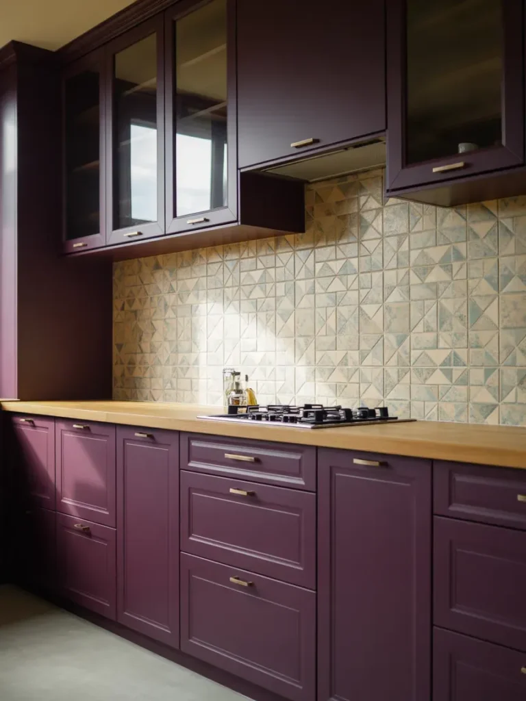  Aubergine with Patterned Tiles