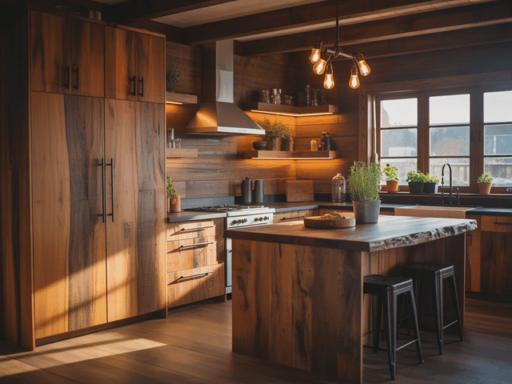 Rustic Wood with Modern Black Touches
