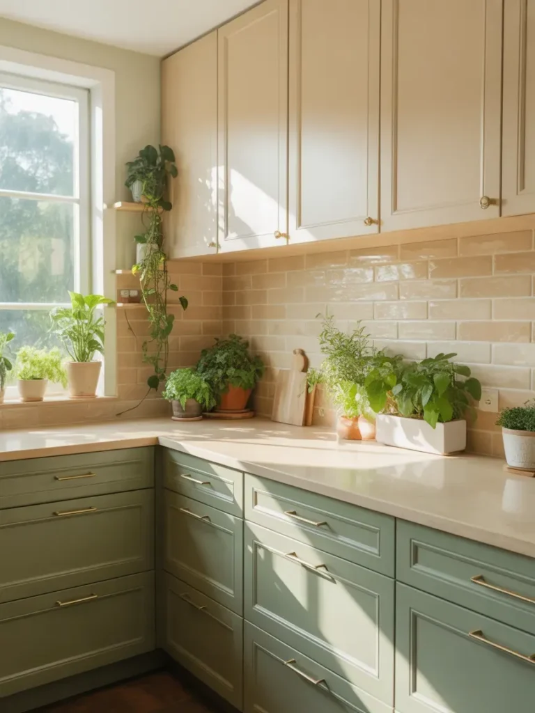  Sage and Cream with Indoor Plants