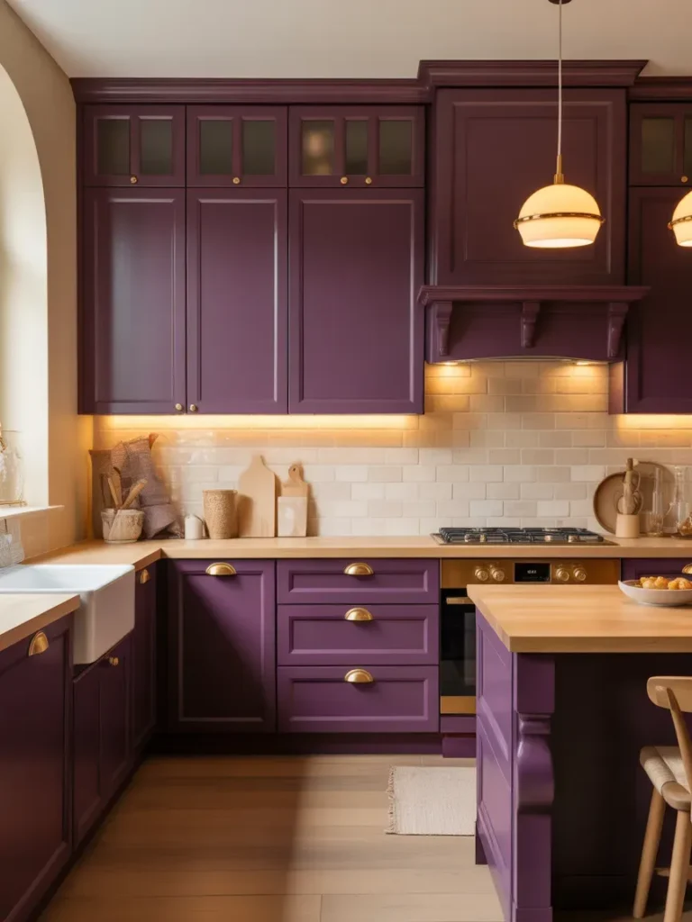 Aubergine with Cream Walls