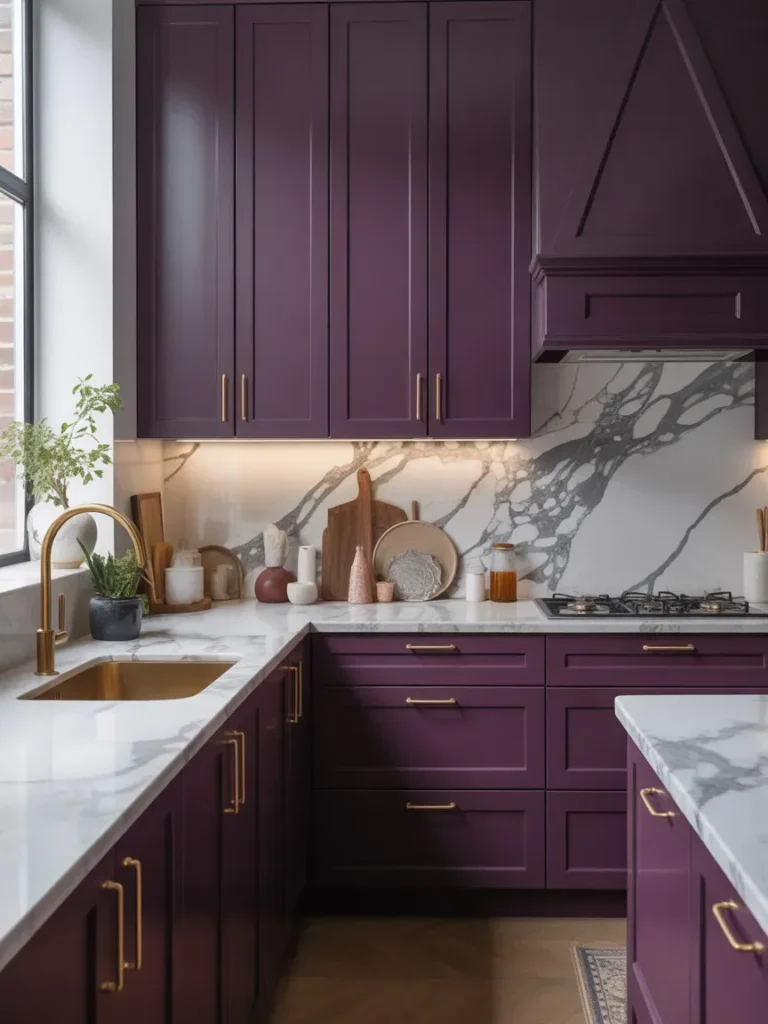 Aubergine and Warm Wood Harmony