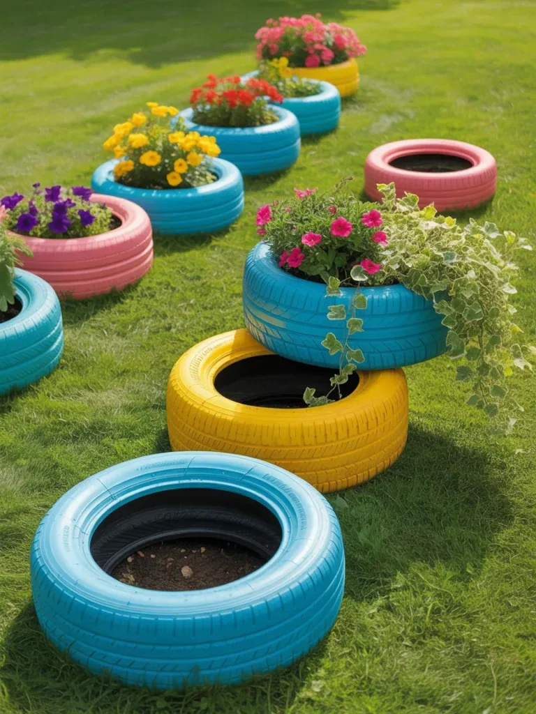 Recycled Tire Planters