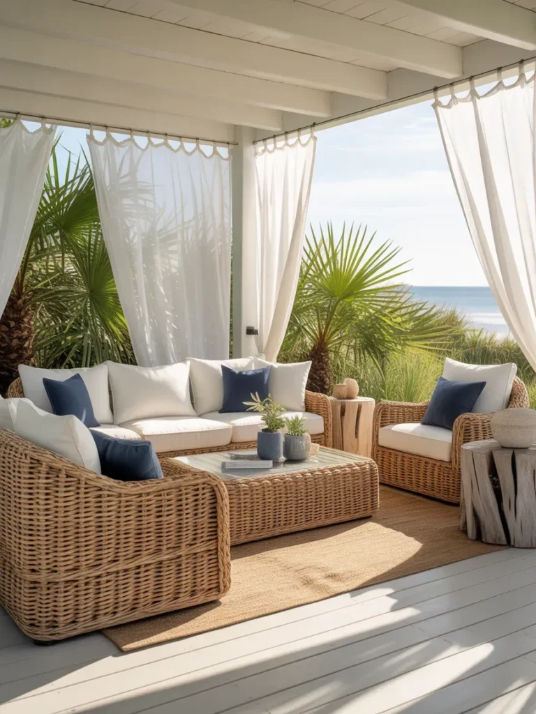 Coastal-Inspired Screened Patio