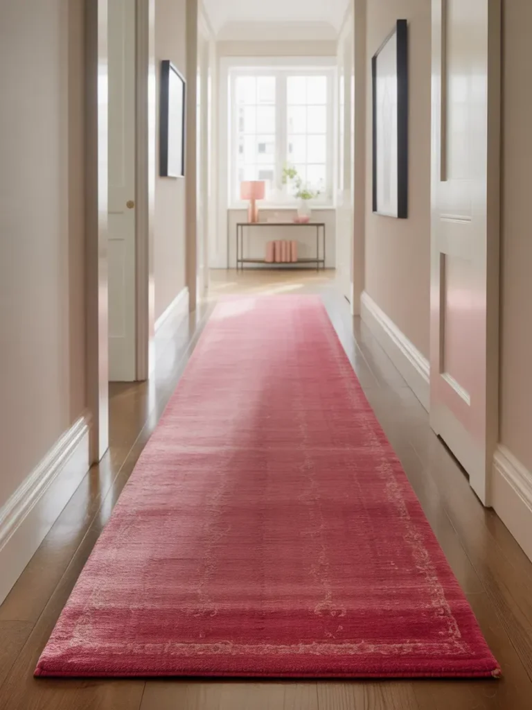 Pink Runner in a Hallway