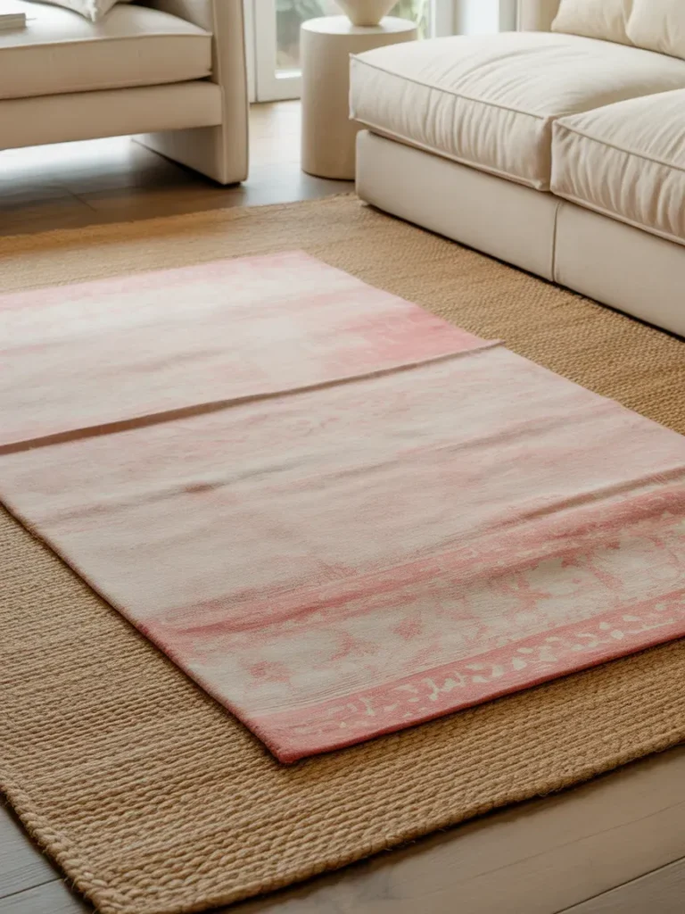 Layer a Pink Rug Over Jute