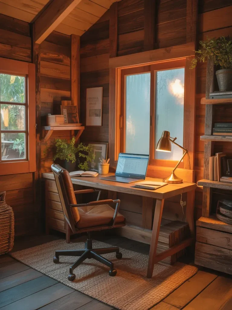 Cozy Cabin-Style Workspace
