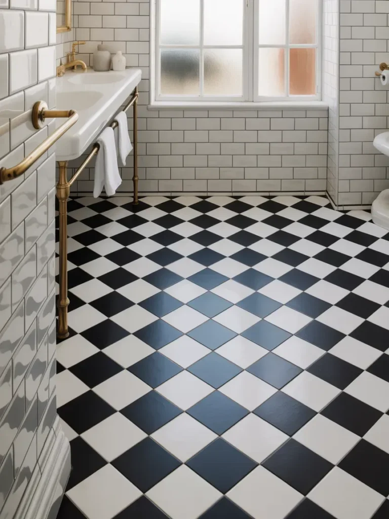 Classic Black and White Checkerboard Tiles
