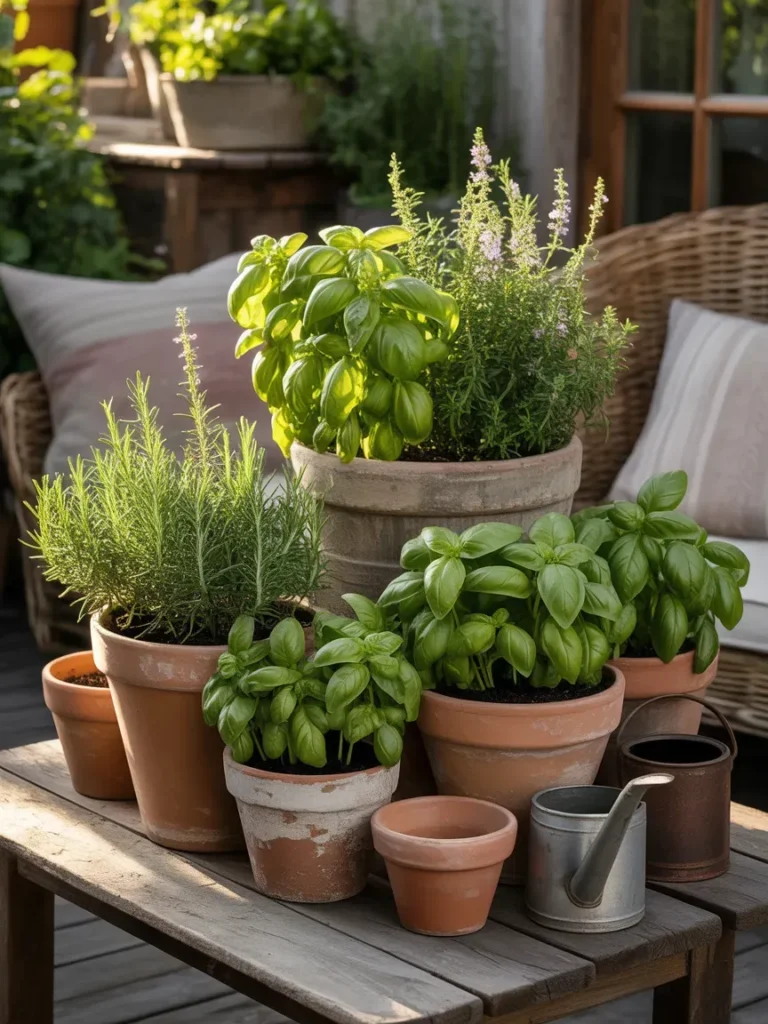 Herb Garden in Terracotta Pots