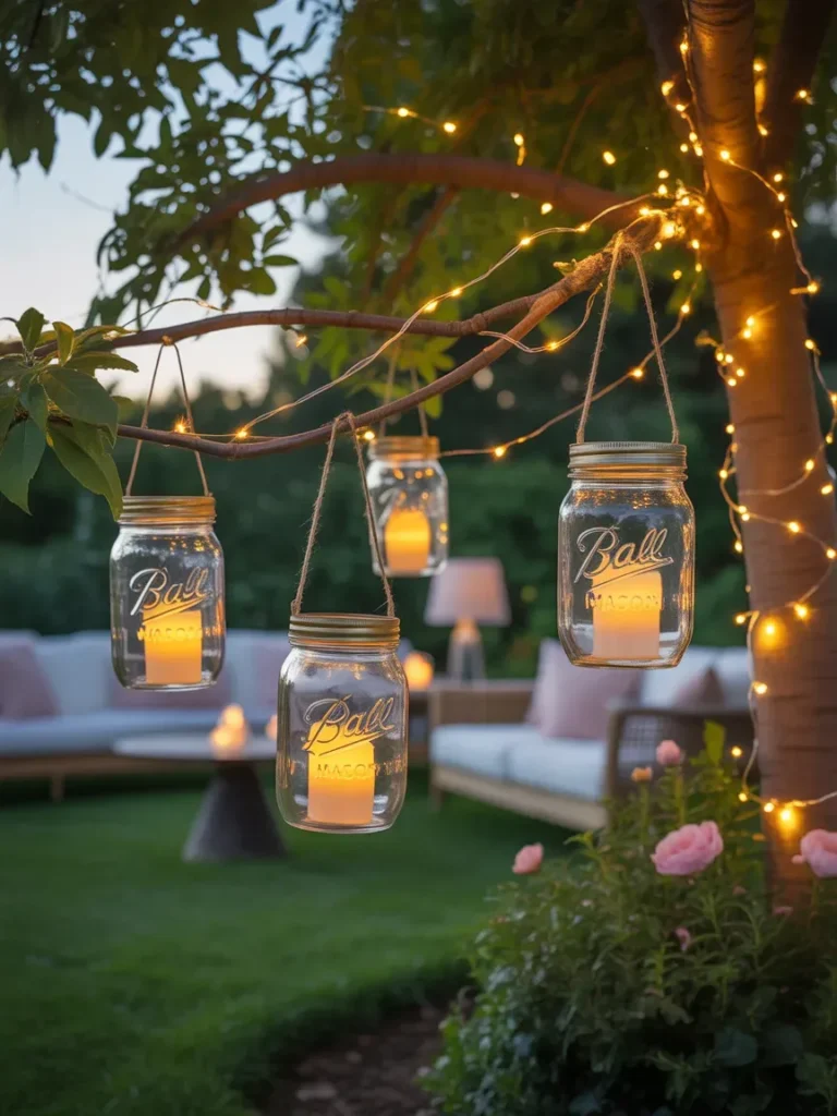 Hanging Mason Jar Lanterns