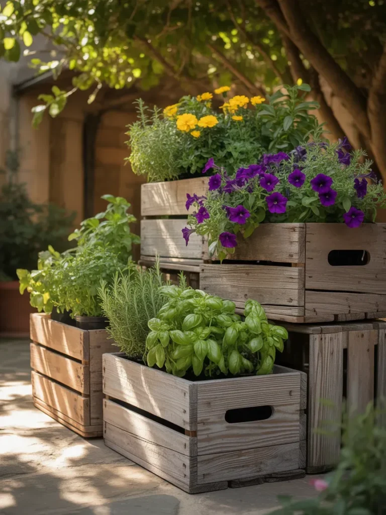  Rustic Wooden Crate Planters