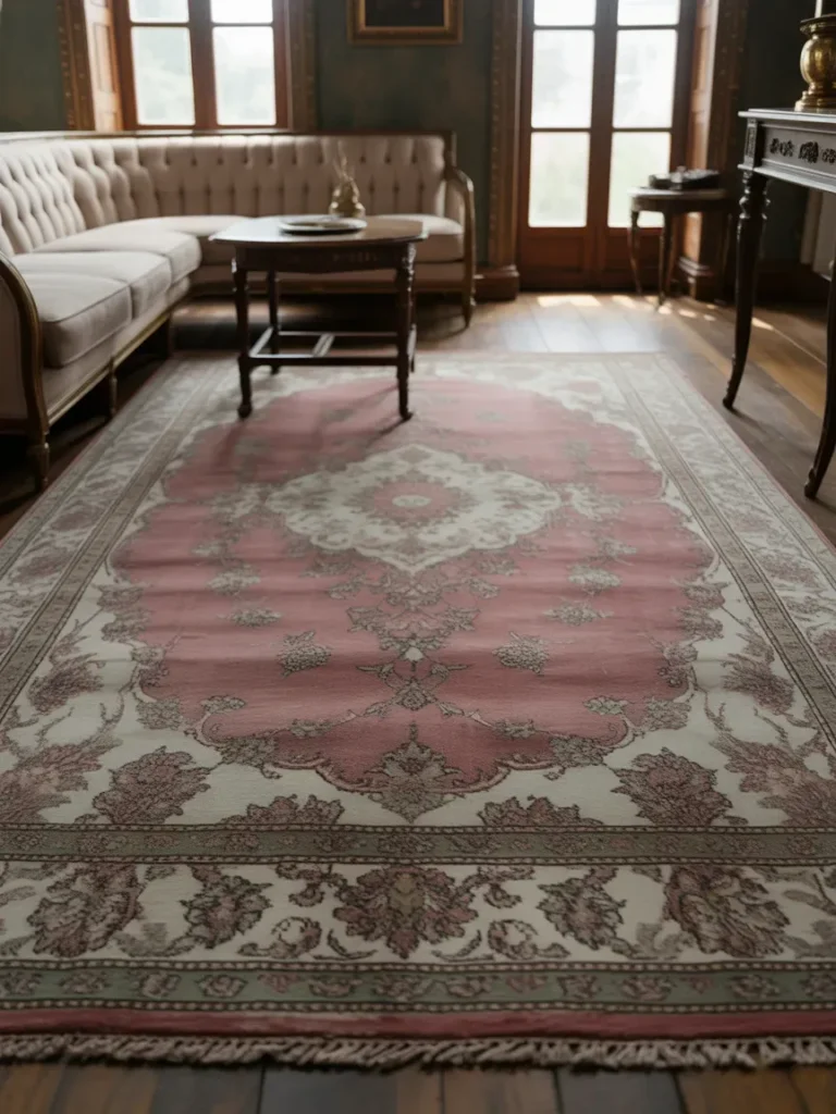 Vintage-Inspired Pink Persian Rug