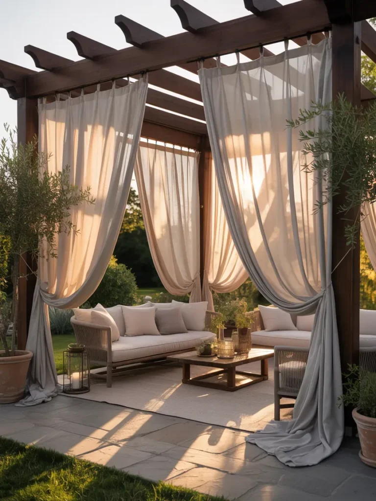 Add Flowing Outdoor Curtains for Soft Shade