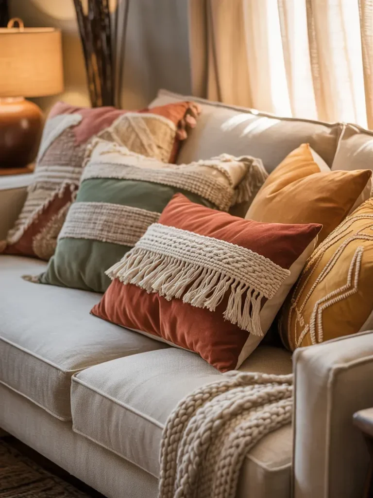 Use Layered Bohemian Pillows