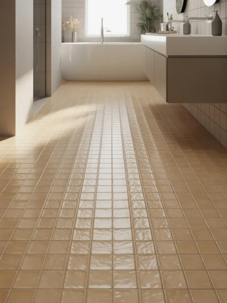 Neutral Beige Tiles for a Timeless Bathroom