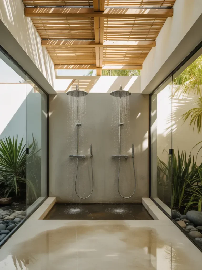 Dual Shower Heads for Shared Use