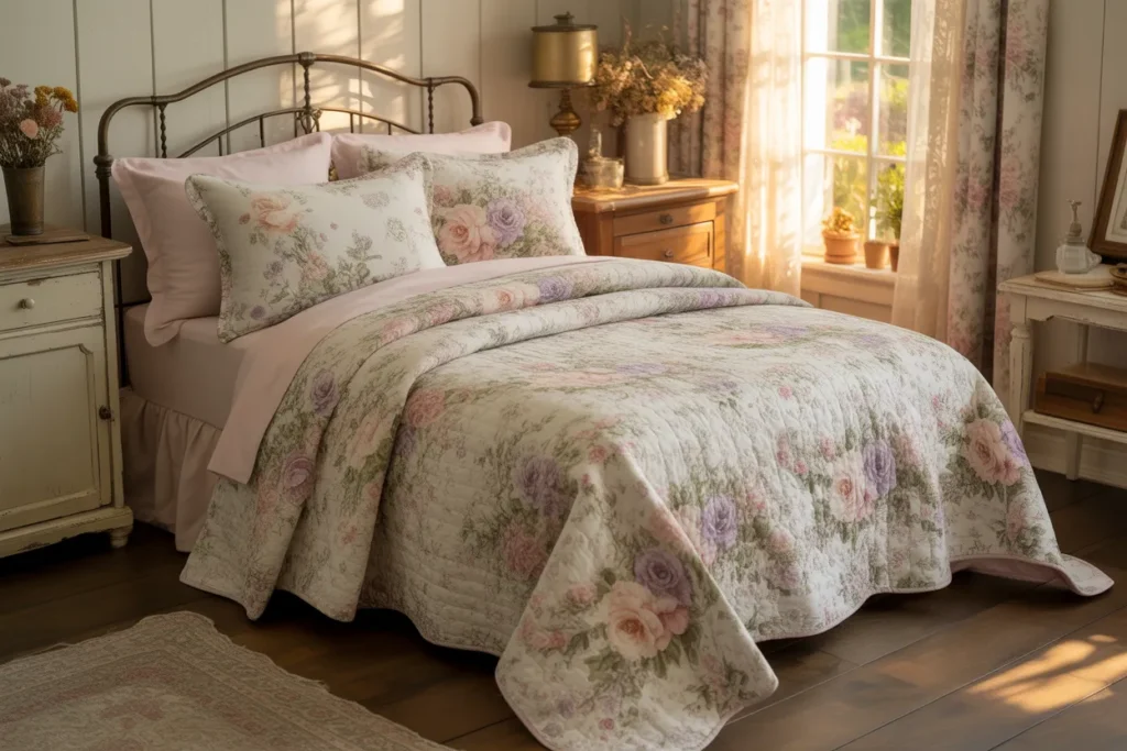 cottage floral bedding vintage bedroom