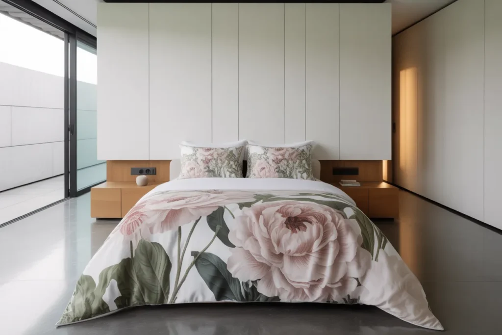 oversized floral bedding modern bedroom