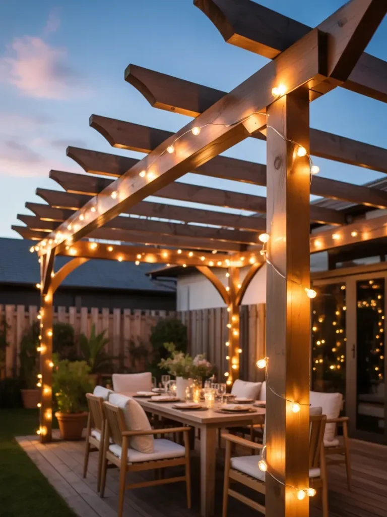 Hang String Lights for a Warm Evening Glow