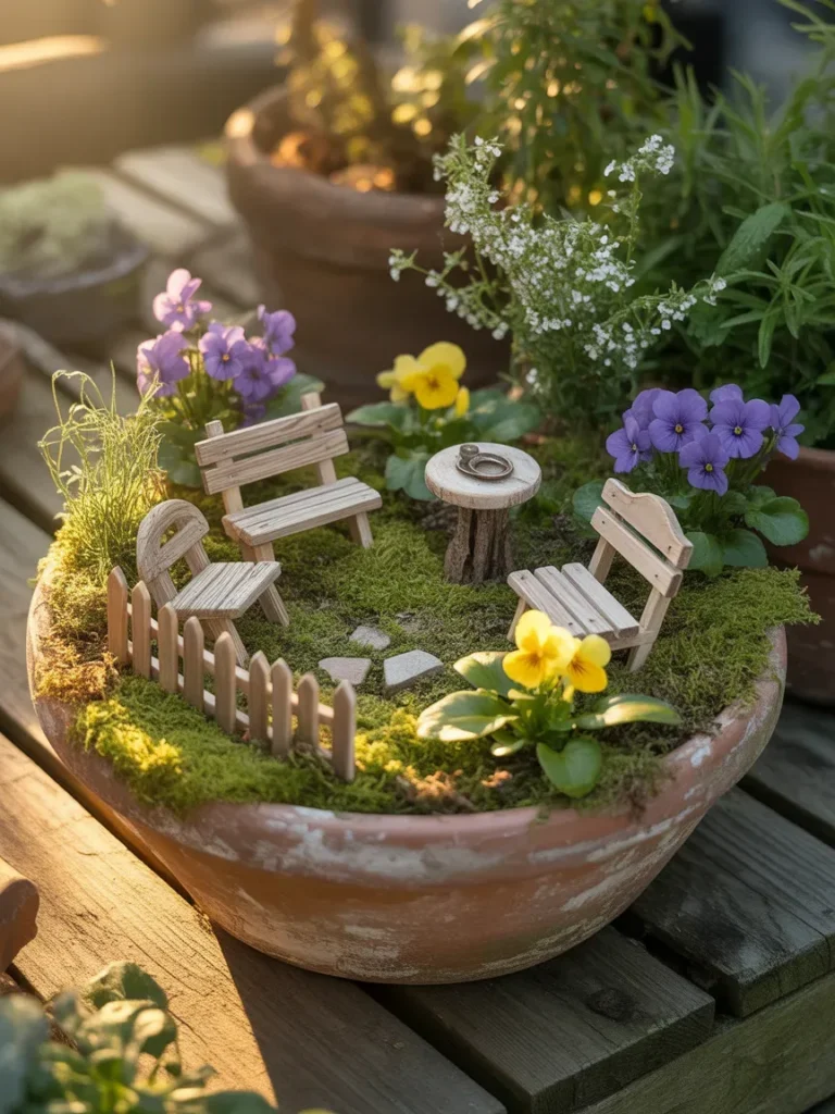 Vintage Pot Fairy Garden